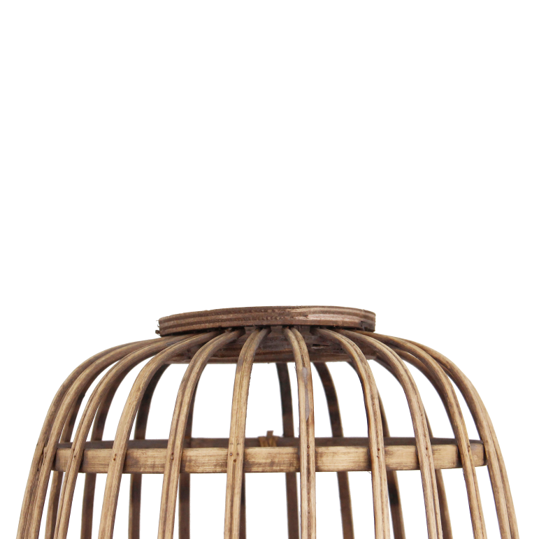 Chericoni Nature Trapeze Tischlampe, Ø22 cm, 1-flammig, E27, Bambus Holz – elegant und nachhaltig.