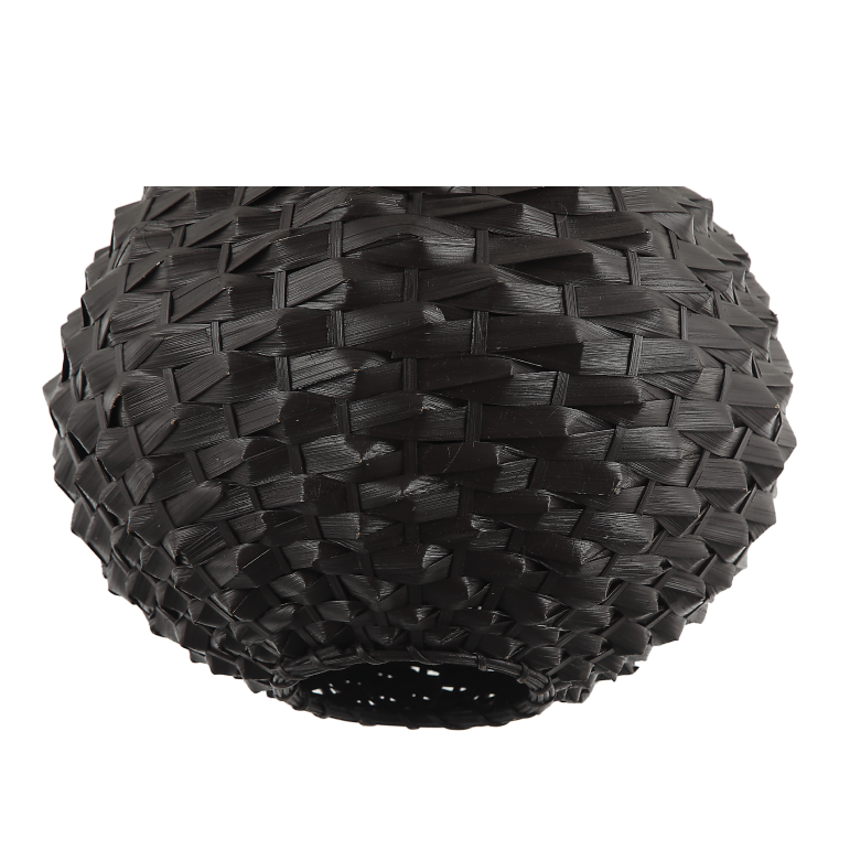 Design-Hängelampe Chericoni Nature Treccia, schwarz, Ø32 cm, 1-flammig, E27, für gemütliche Wohnräume.