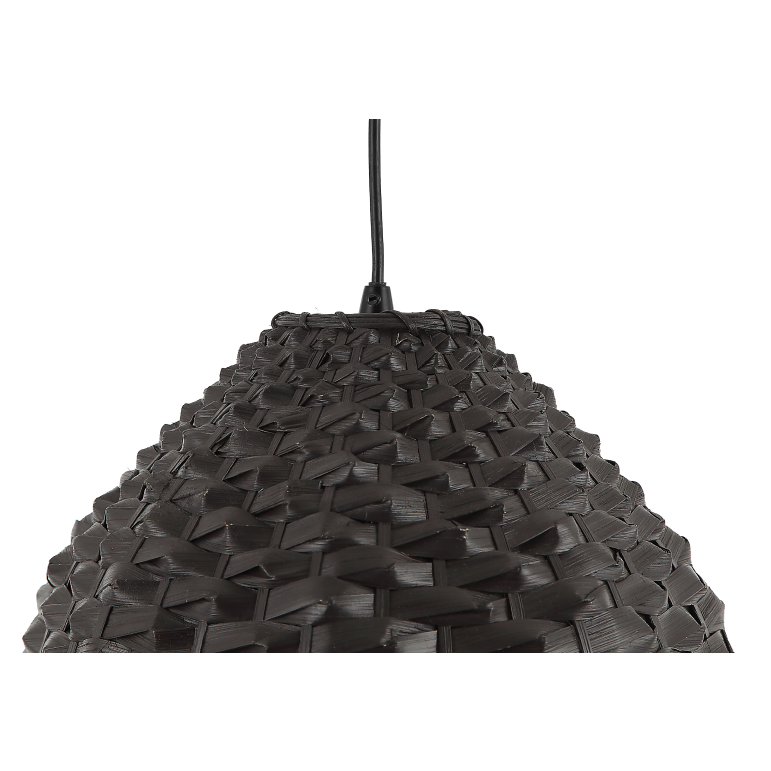 Chericoni Nature Treccia Pendelleuchte, schwarz, Ø32 cm, 1-flammig, E27, nachhaltiges Materialdesign.