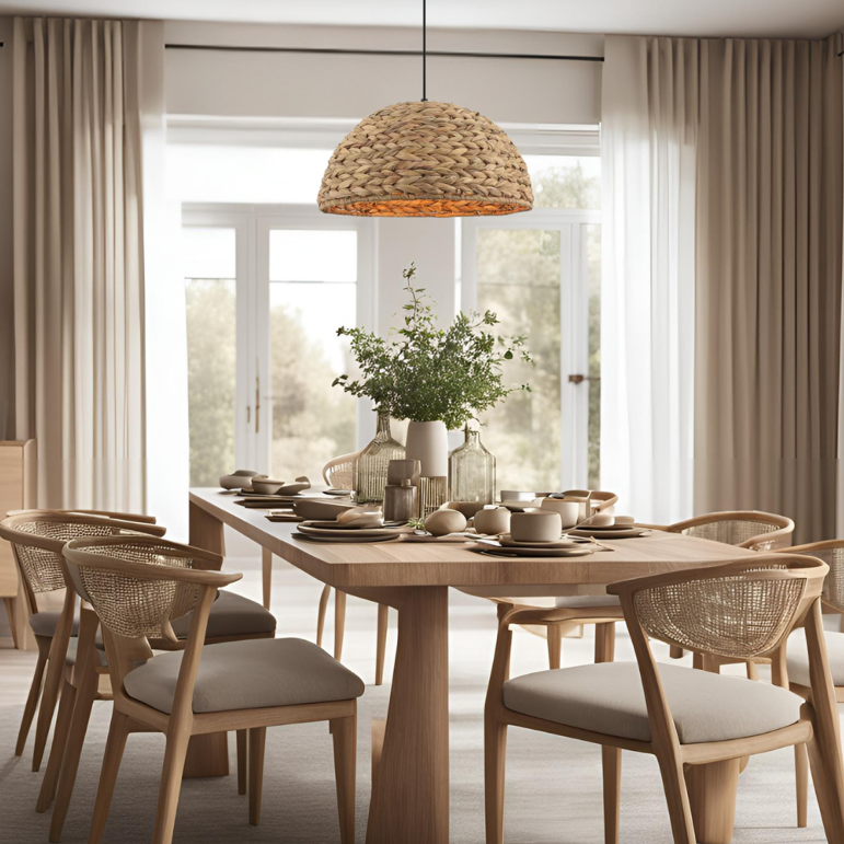 Suspension Chericoni Nature Treccia - 1 lumière - Ø 40cm - Marron - Fabriqué en Bambou