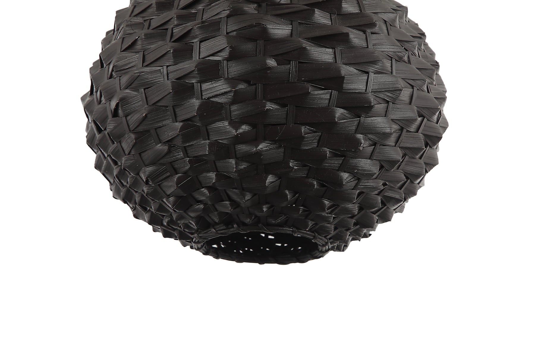 Onderkant van de Chericoni Nature Treccia hanglamp, 1 lichts, Ø32 cm, E27, zwart, met strak en industrieel ontwerp van ijzer en metaal.