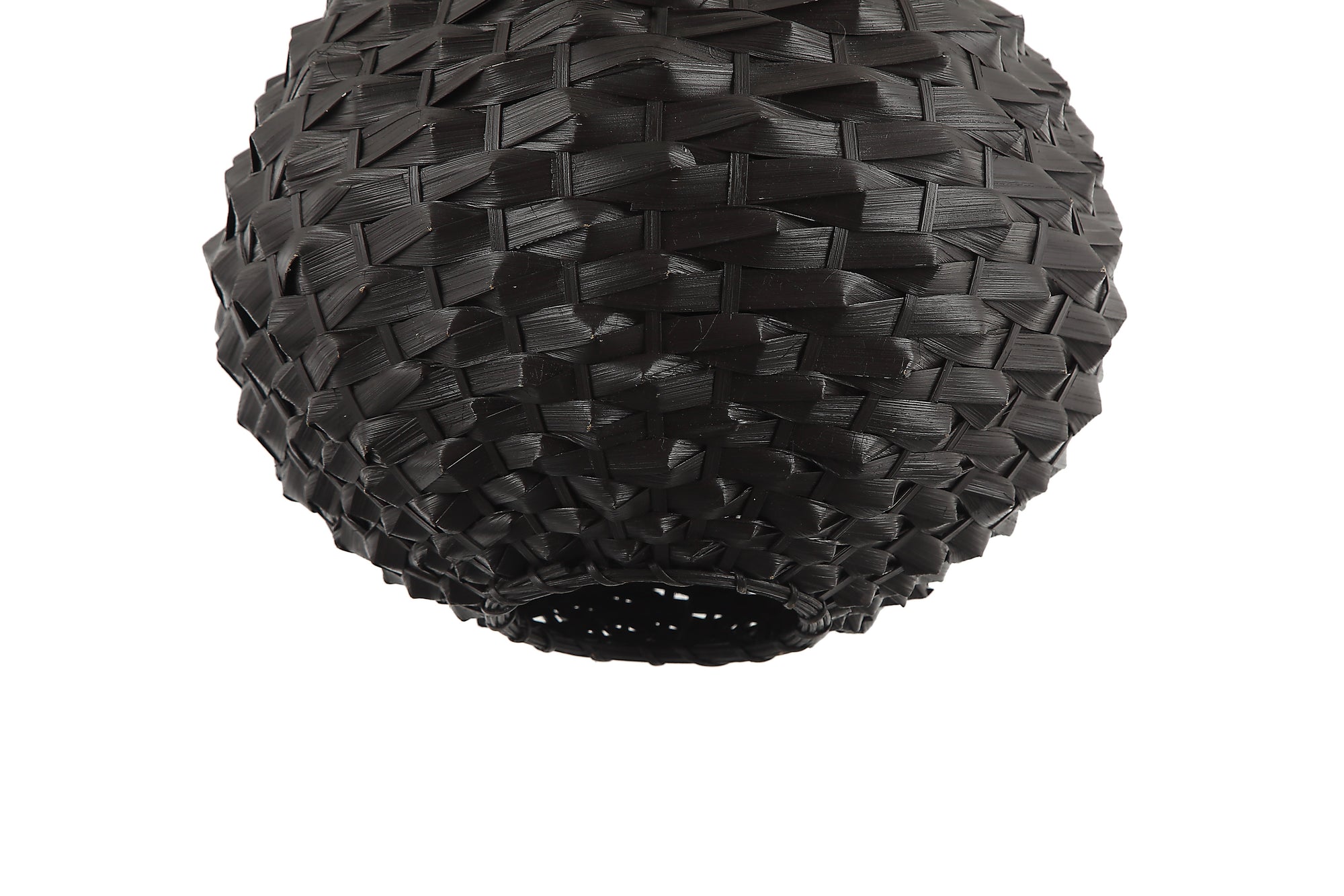 Onderkant van de Chericoni Nature Treccia hanglamp, 1 lichts, Ø32 cm, E27, zwart, met strak en industrieel ontwerp van ijzer en metaal.