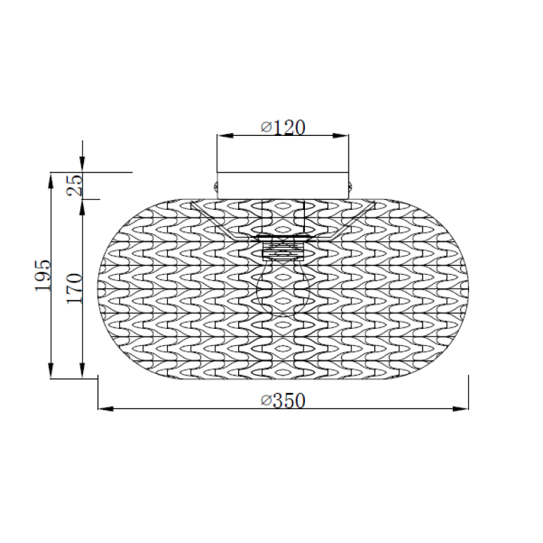 Chericoni Nature Treccia Ceiling Lamp - 1 Light - Ø 35cm - Bamboo