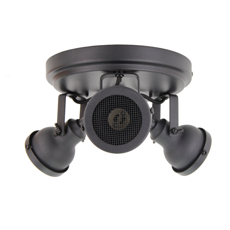 Detailansicht – drei verstellbare GU10-Leuchtköpfe in mattem Schwarz