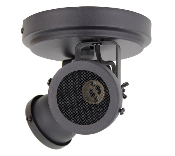 Chericoni Nero spot 2 lichts Ø 8 cm GU10, zwart, close-up van het strakke design en de gedetailleerde afwerking van de spotlamp.