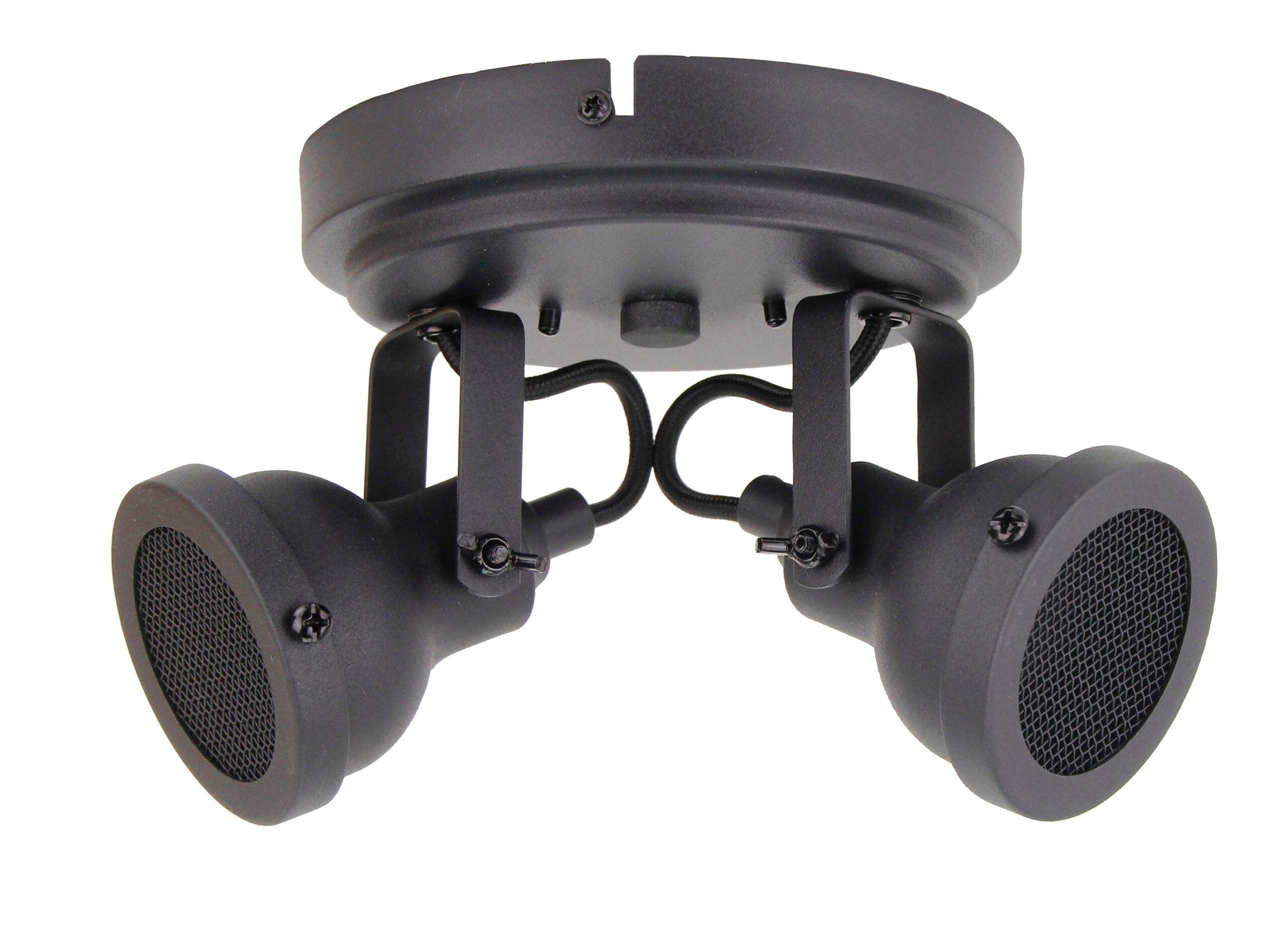 Chericoni Nero spot 2 lichts Ø 8 cm GU10, zwart, uitgeschakeld en weergegeven in een stijlvolle interieursetting.