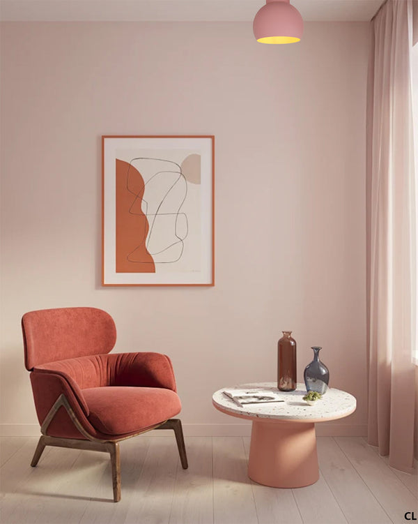 Plafondlamp Chericoni Occhio, roze, Ø25 cm, 1 lichtpunt, ijzer en metaal. Italiaans design voor stijlvolle verlichting.