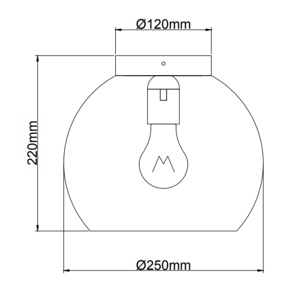 Chericoni Occhio Ceiling Lamp - 1 Light - Pink - Ø 25 cm