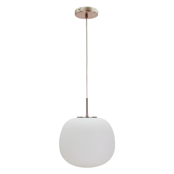 Zeitlose Chericoni Opalino Hängelampe, Ø38 cm, 1-flammig, aus weißem Glas. Sie kombiniert dezente Eleganz mit funktionaler Beleuchtung und fügt sich nahtlos in verschiedene Einrichtungsstile ein.