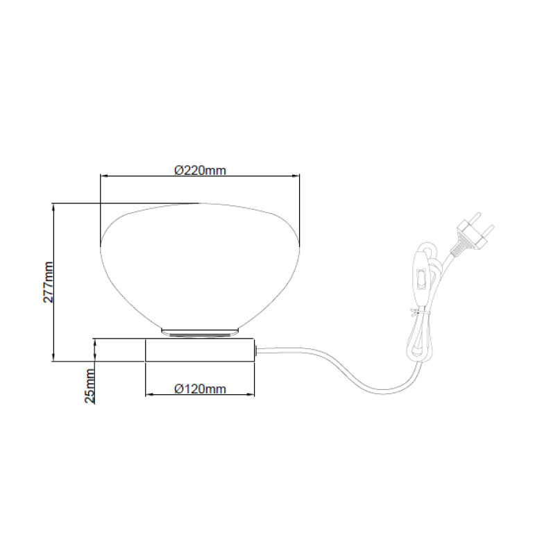 Stilvolle Chericoni Opalino Tischlampe, Ø22 cm, 1-flammig, Glas & Metall, schafft angenehmes, diffuses Licht in jedem Raum.