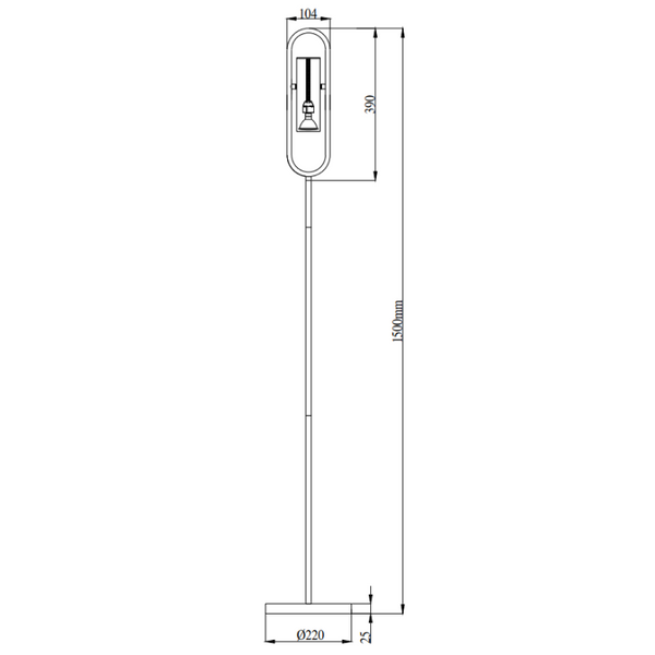 Zeitlose Stehlampe Chericoni Reggio, Ø22 cm, 1-flammig, Schwarz mit Gold, GU10, für Wohn- und Essbereich.