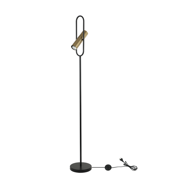 Chericoni Reggio Stehlampe, schwarz-gold, Ø22 cm, 1-flammig, GU10, stilvolle Beleuchtung für Wohnräume.