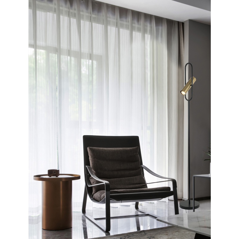 Moderne Chericoni Reggio Stehleuchte, Ø22 cm, 1-flammig, GU10, schwarz-goldenes Design.