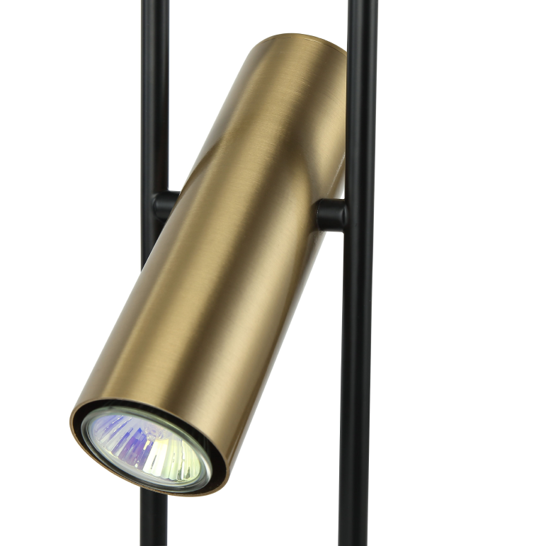 Moderne Chericoni Reggio Tischleuchte, Ø15 cm, 1-flammig, GU10, schwarz-goldenes Design.