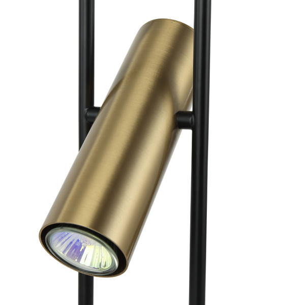 Moderne Chericoni Reggio Tischleuchte, Ø15 cm, 1-flammig, GU10, schwarz-goldenes Design.