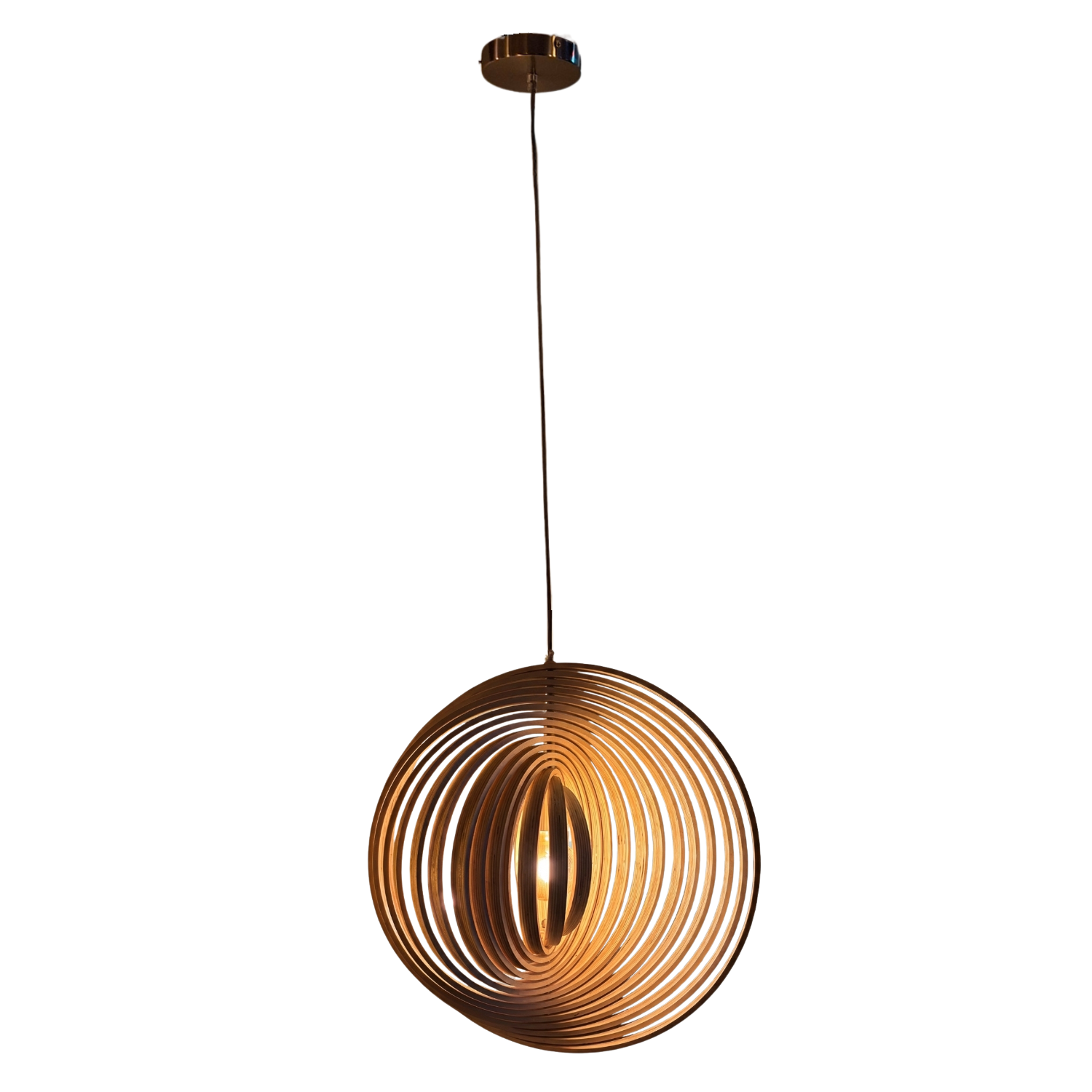 Chericoni Ring Hanglamp – 1 lichts – Ø60 cm – E27 – Natuur hout