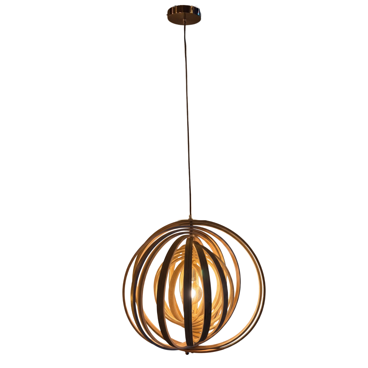 Chericoni Ring Hanglamp – 1 lichts – Ø60 cm – E27 – Natuur hout