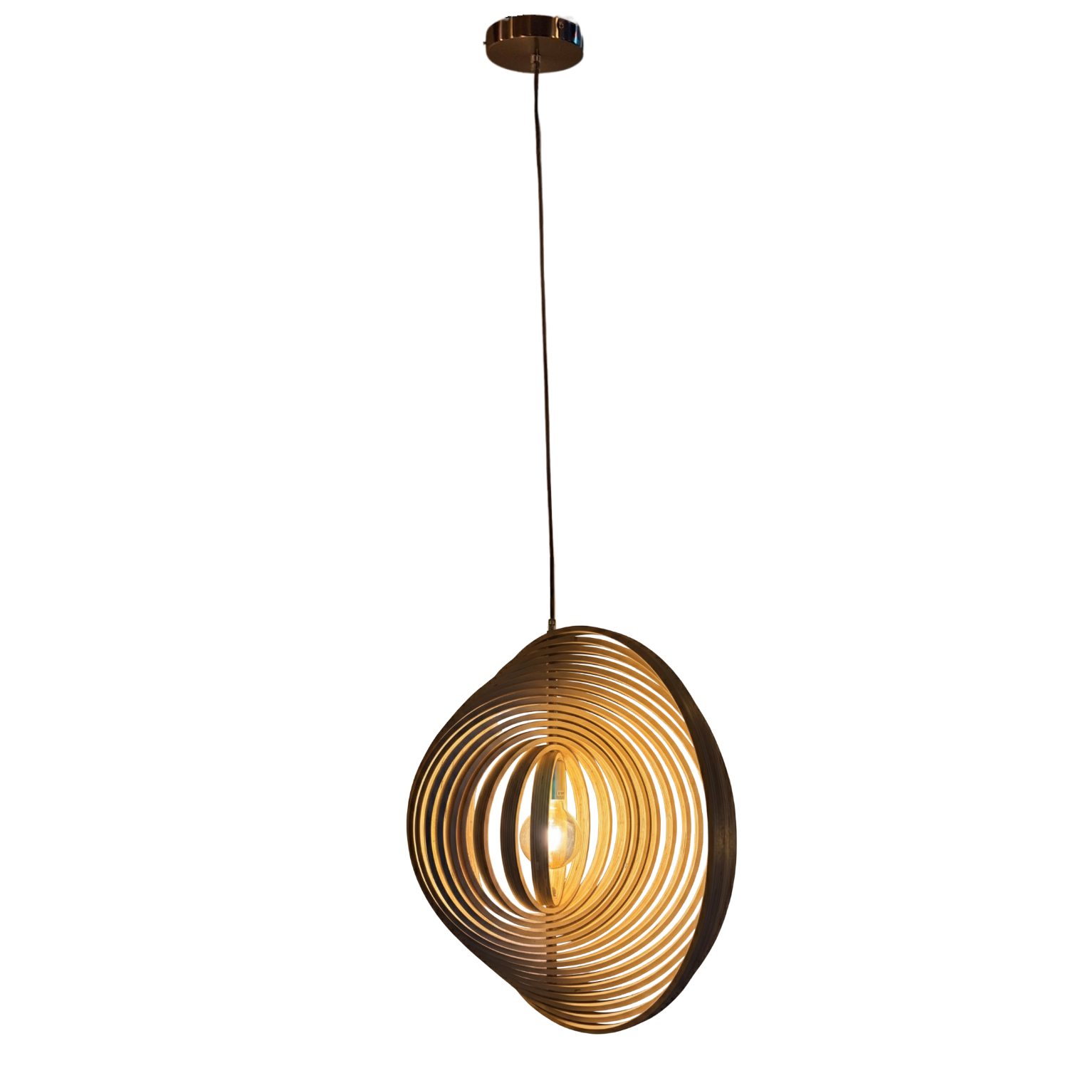 Chericoni Ring Hanglamp – 1 lichts – Ø60 cm – E27 – Natuur hout