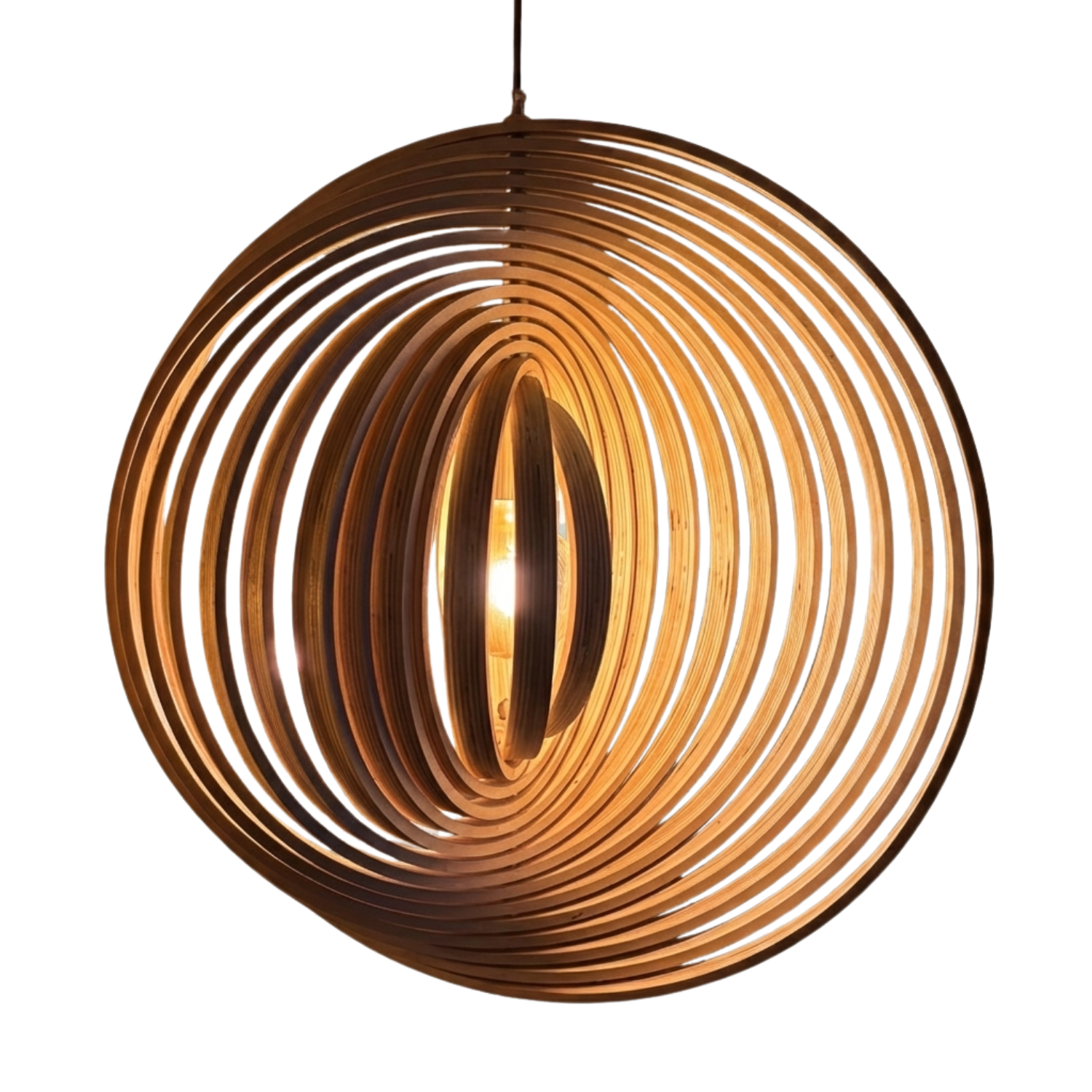 Chericoni Ring Hanglamp – 1 lichts – Ø60 cm – E27 – Natuur hout