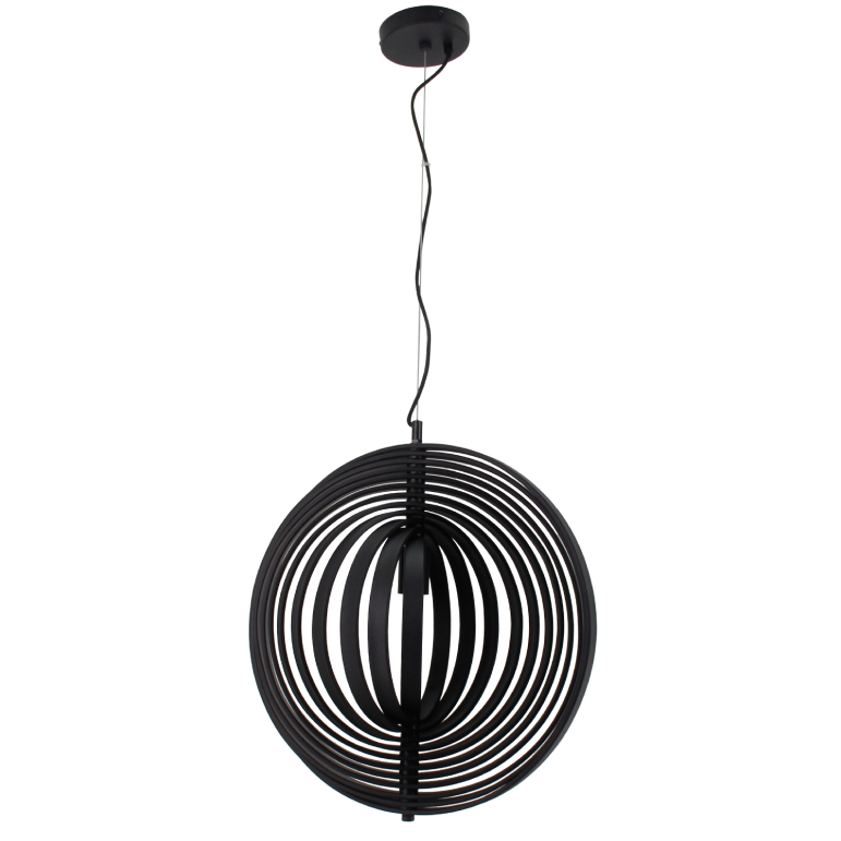 Nahaufnahme der schwarzen Oberfläche der Chericoni Ring Lampe