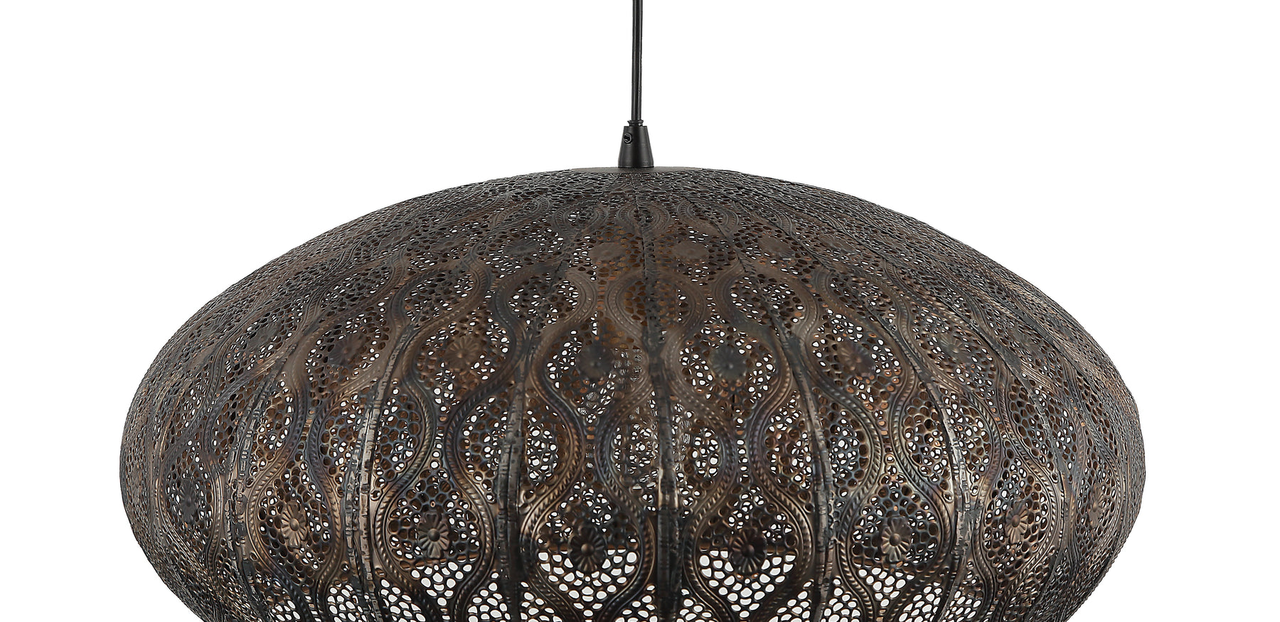 Stijlvolle Chericoni Rolo hanglamp, Ø52 cm, zwart, met E27 fitting, voor sfeervolle verlichting in elk interieur.