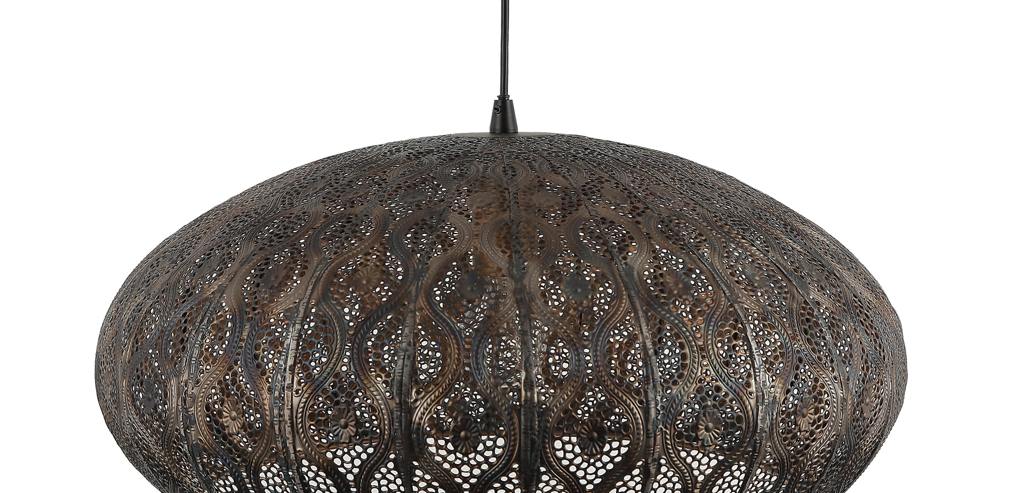 Stijlvolle Chericoni Rolo hanglamp, Ø52 cm, zwart, met E27 fitting, voor sfeervolle verlichting in elk interieur.