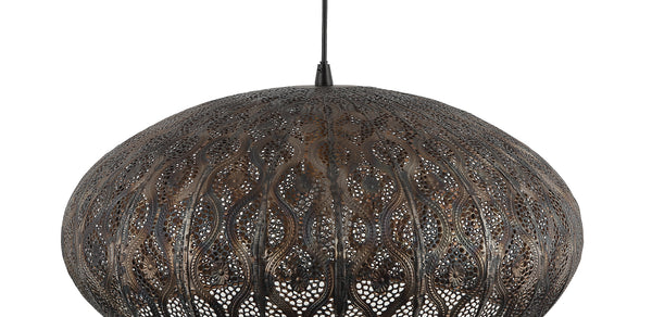 Stijlvolle Chericoni Rolo hanglamp, Ø52 cm, zwart, met E27 fitting, voor sfeervolle verlichting in elk interieur.