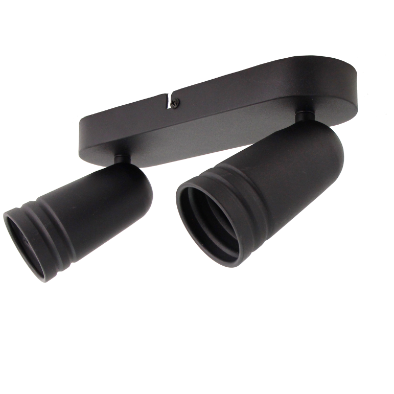 Chericoni Spero 2-flammige Plafondspot in Schwarz – Ø6 cm – GU10 – dreh- und schwenkbar