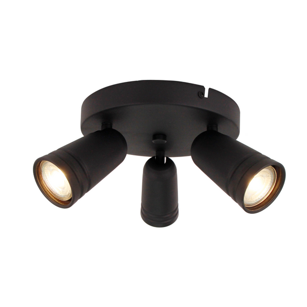 Chericoni Spero 3-flammige Plafondspot in Schwarz – Ø6 cm – GU10 – modern & verstellbar