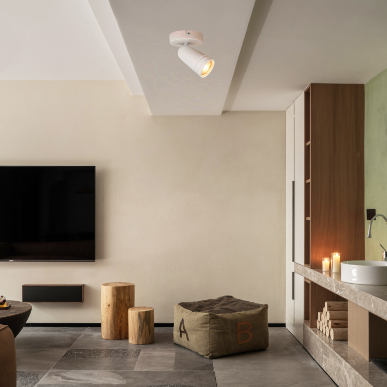 Chericoni Spero spotlamp in wit, met 6 cm diameter en GU10 fitting.