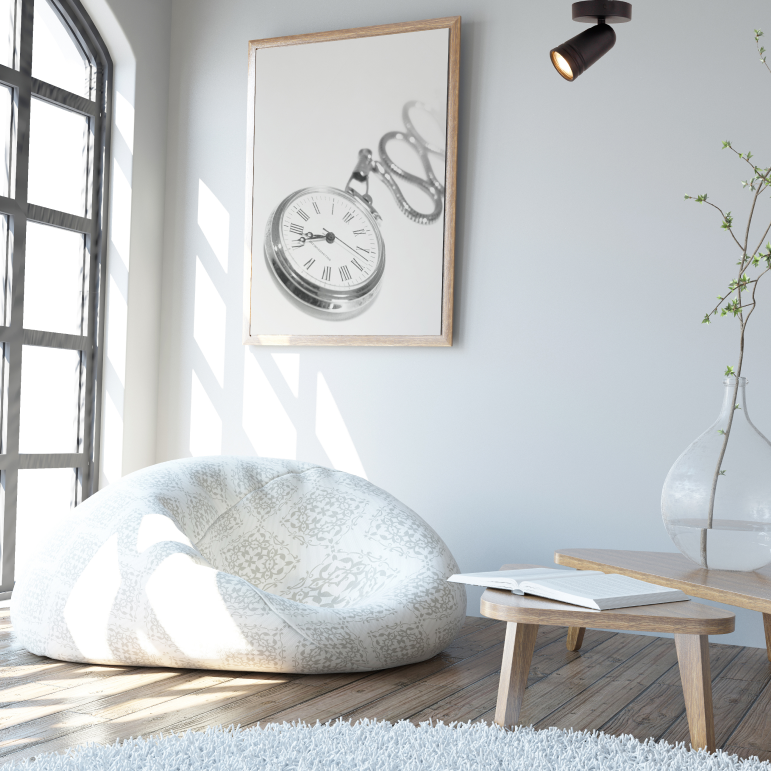 Strakke zwarte spotlamp Chericoni Spero, ideaal voor 1 lichtbron en modern interieur.