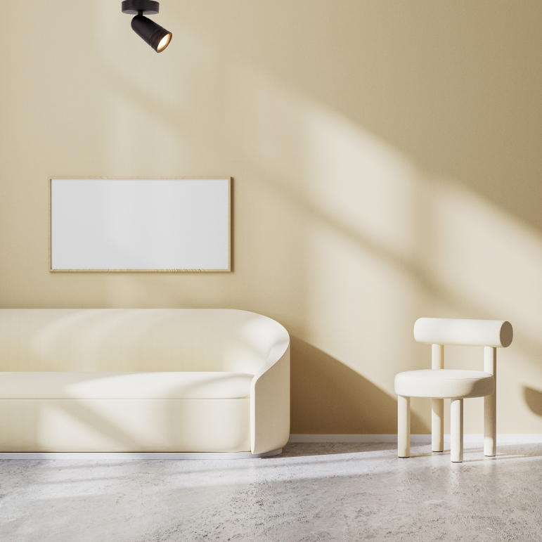 Zwarte Chericoni Spero plafondspot met 6 cm diameter en 1 lichtbron.