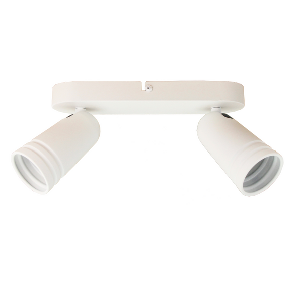 Witte Chericoni Spero spotlamp, geschikt voor 2 GU10 lichtbronnen, Ø6 cm.