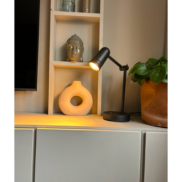 Chericoni Spero Tischlampe in Schwarz – 1-flammig – Ø6 cm – GU10 – modern & verstellbar