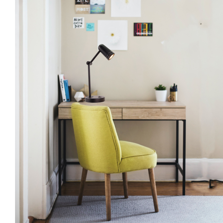 Chericoni Spero Tischlampe in Schwarz – 1-flammig – Ø6 cm – GU10 – modern & verstellbar