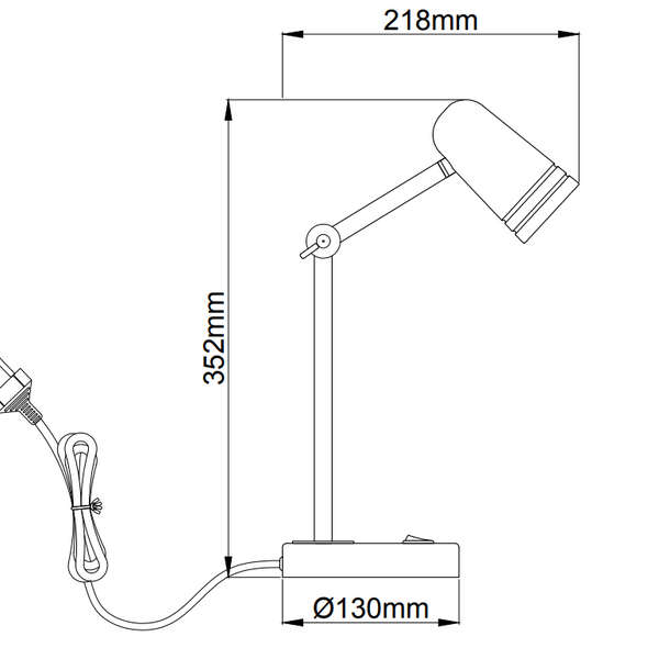 Chericoni Spero Tischlampe in Schwarz – 1-flammig – Ø6 cm – GU10 – modern & verstellbar