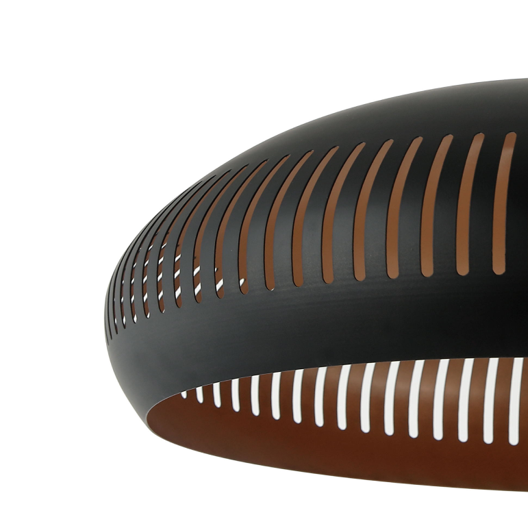 Runde Strisce Hängelampe in Schwarz, Ø52 cm, 1-flammig – vereint minimalistisches Design mit wohnlicher Beleuchtung.