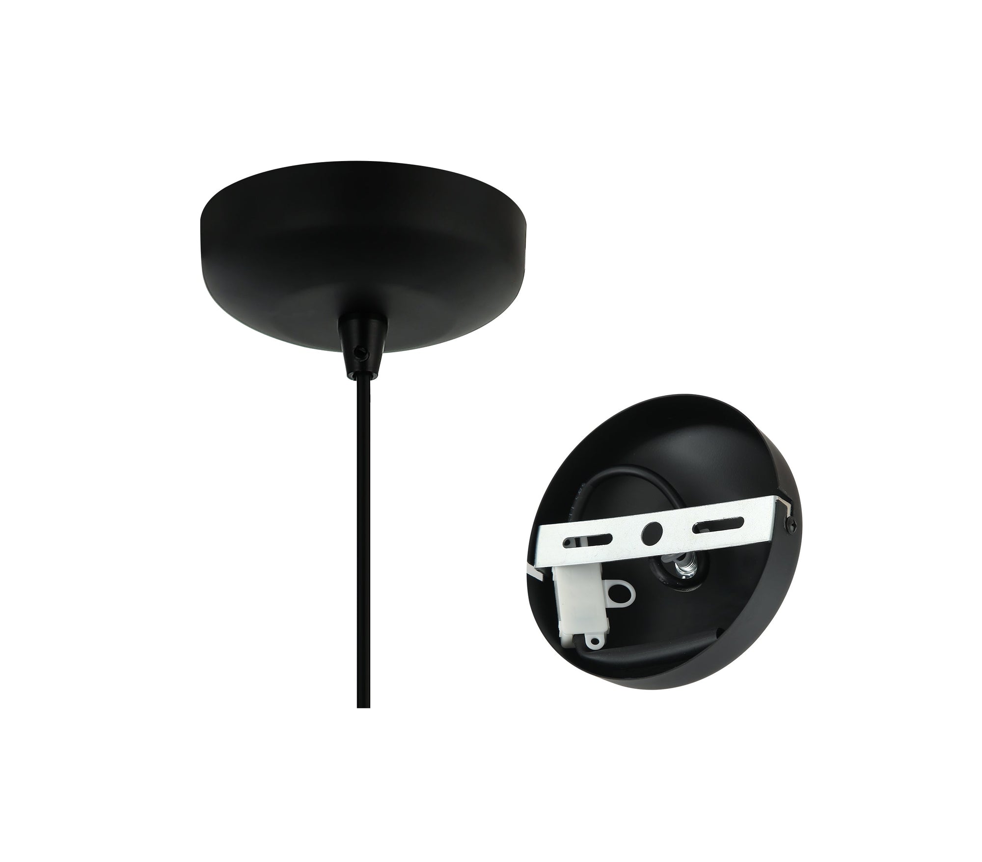 Zwarte Chericoni Strisce hanglamp, Ø25 cm, 1 lichts en E27 fitting, een modern verlichtingsontwerp voor elk interieur.