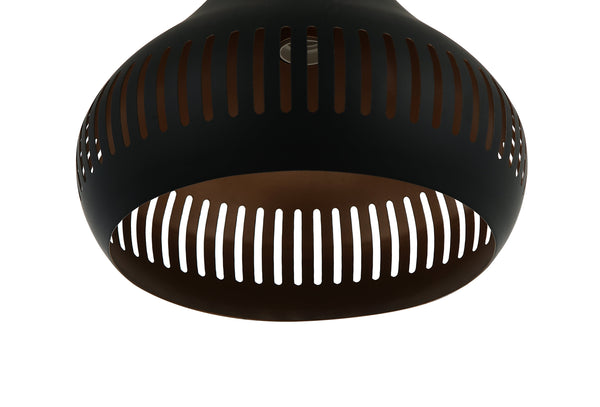 Chericoni Strisce hanglamp, Ø25 cm, zwart met E27 fitting, perfect voor minimalistische en moderne ruimtes.