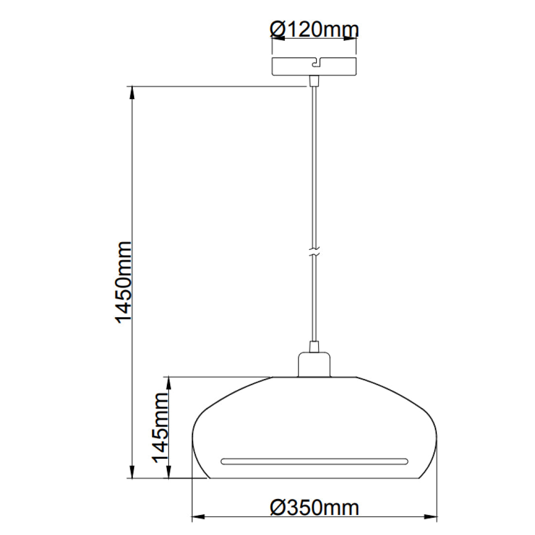 Stijlvolle metalen hanglamp – Chericoni Striscia – zwart met goud – Ø35 cm