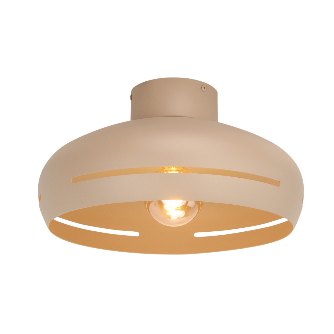 Chericoni Striscia plafondlamp – zandkleurig metaal – Ø35 cm – E27 fitting