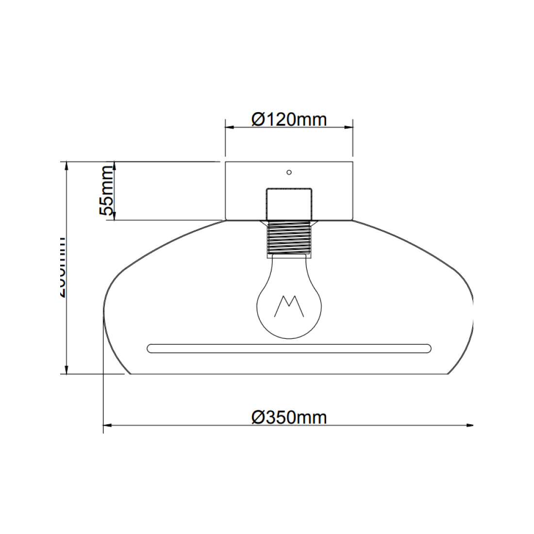 Moderne zandkleurige plafondlamp – Chericoni Striscia – Ø35 cm – E27 fitting