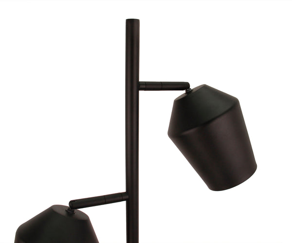 Chericoni Tavola vloerlamp, zwart, 153 cm hoog, met twee lichtpunten. Modern design, ideaal voor sfeervolle verlichting.