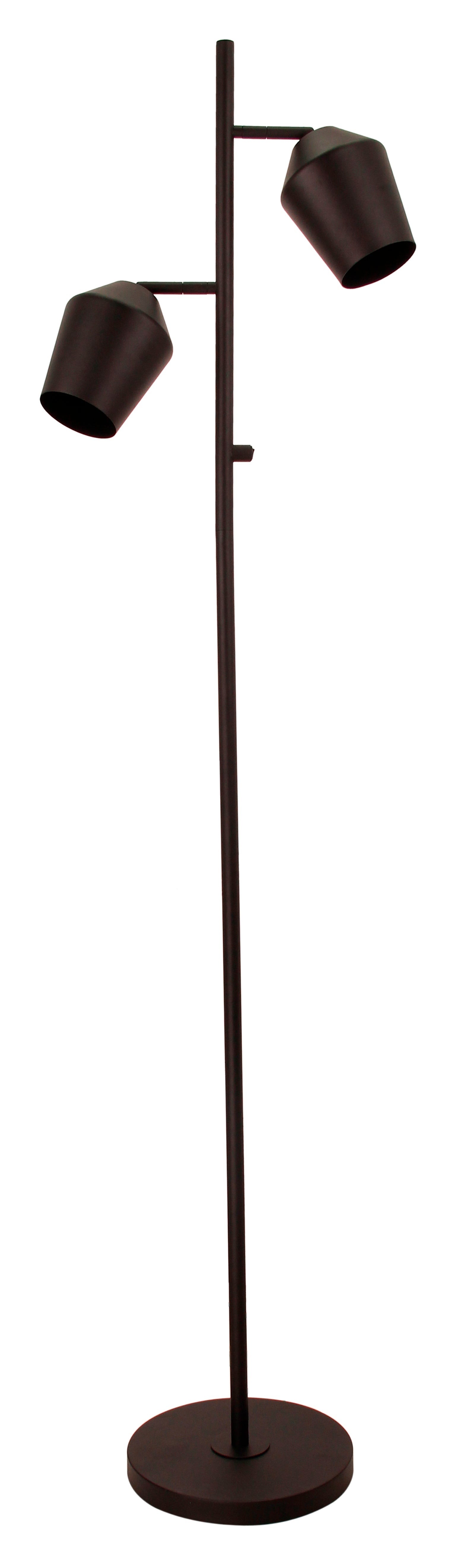 Chericoni Tavola vloerlamp, zwart, 153 cm hoog, met twee lichtpunten. Modern design, ideaal voor sfeervolle verlichting.