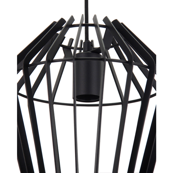 Offener Metallschirm der Chericoni Tavola Pendelleuchte in Schwarz