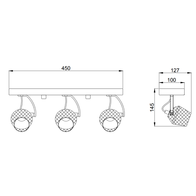 Deckenstrahler 3-flammig Tavola Serie Chericoni Gold Design