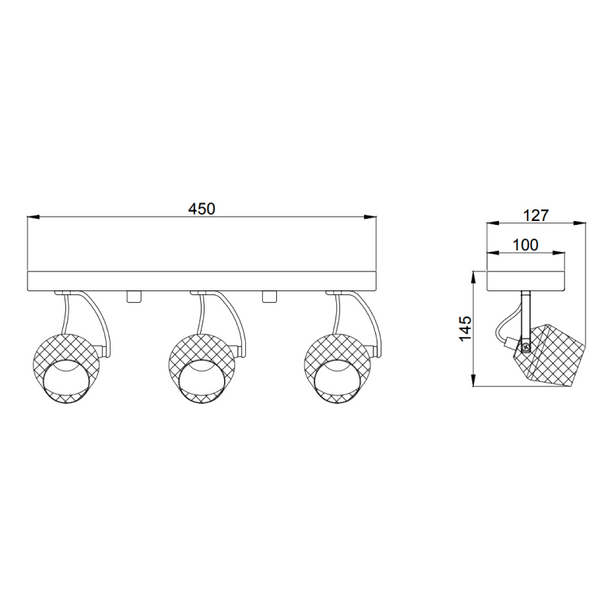 Deckenstrahler 3-flammig Tavola Serie Chericoni Gold Design