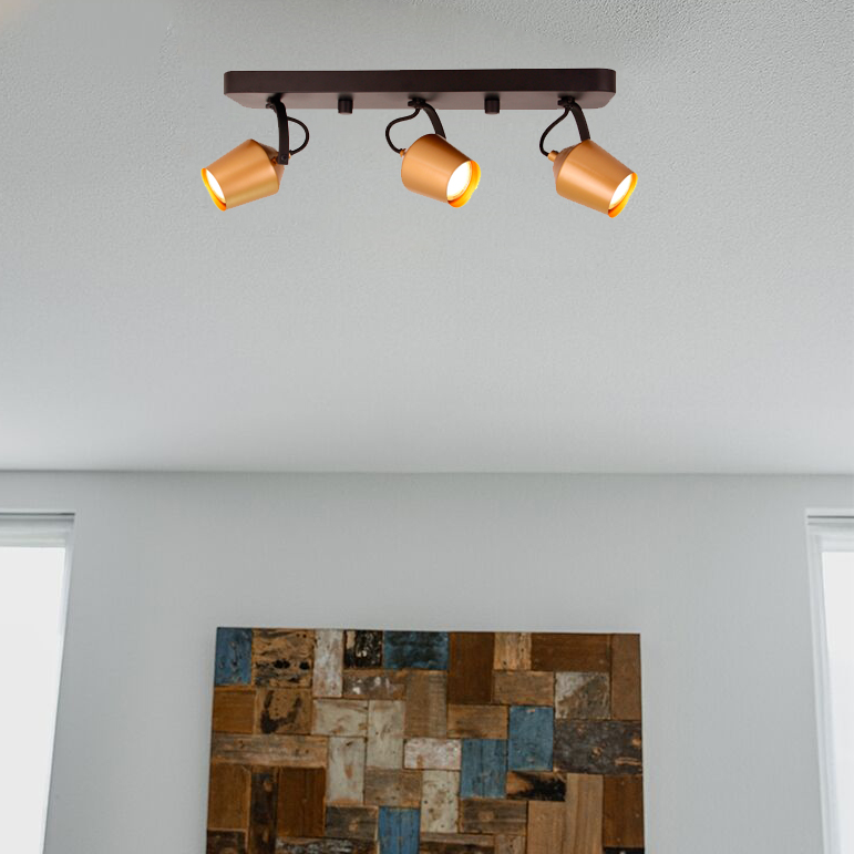 Moderne Tavola Deckenlampe 3-flammig GU10 in Gold im Wohnzimmer