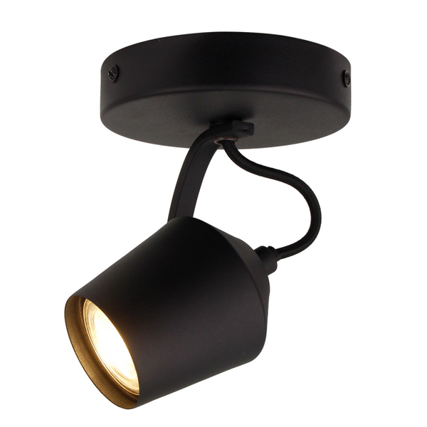 Chericoni Tavola plafondspot in zwart, 1 lichts met GU10 fitting, uitgevoerd in een modern en compact design.
