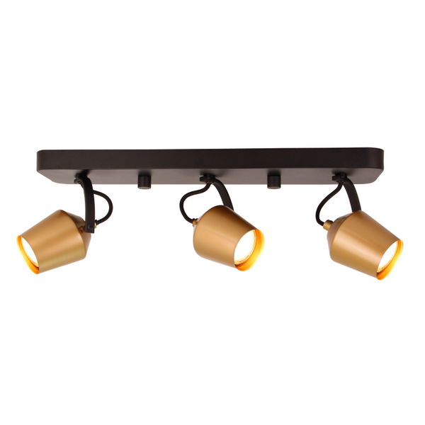 Chique Chericoni Tavola plafondspot in goud, 3 lichts, met een modern en strak ontwerp.
